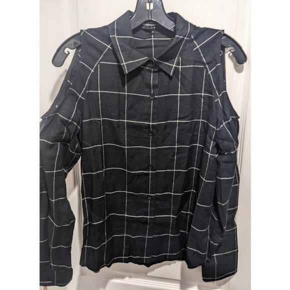 GENERATION Love | Maisie Plaid Cold-Shoulder Button Front Shirt - Picture 2 of 8